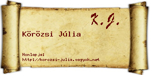 Körözsi Júlia névjegykártya