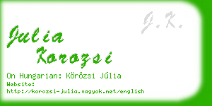julia korozsi business card