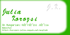 julia korozsi business card